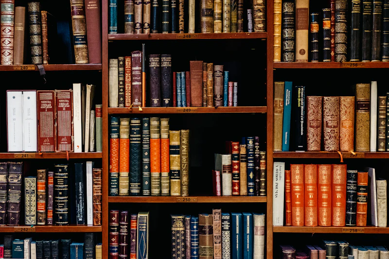 Shelves of legal reference books